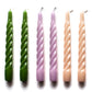 6 TWISTED CANDLES - choose colors