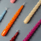 6 TWISTED CANDLES - choose colors