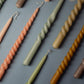1 HANDMADE TWISTED CANDLE - choose color